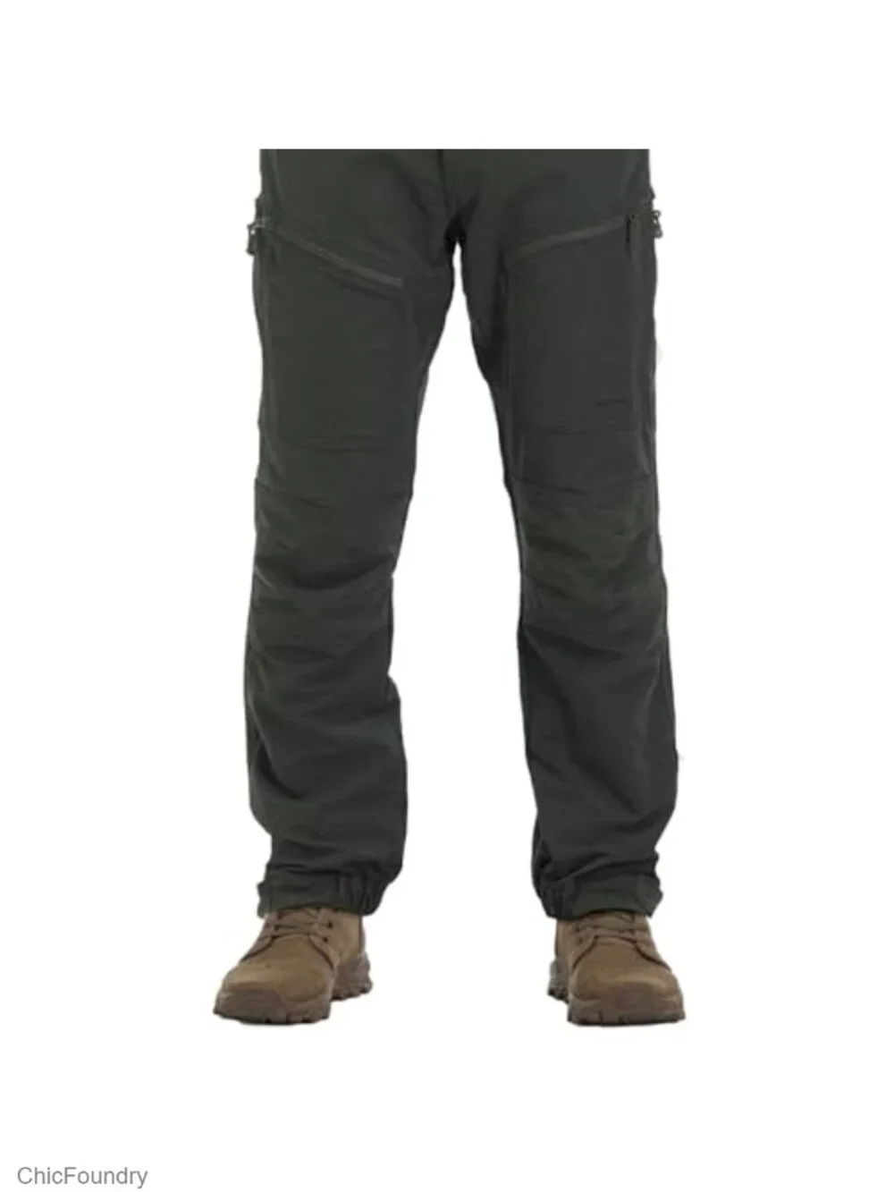 Water Repellent Stretch Cargo Pants with Six Zippered Pockets
